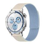 20mm Lychee Texture Soft Magnetic Silicone Watch Band(White Blue)
