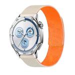 20mm Lychee Texture Soft Magnetic Silicone Watch Band(Starlight Orange)