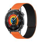 22mm Lychee Texture Soft Magnetic Silicone Watch Band(Orange Black)