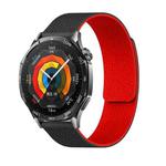 22mm Lychee Texture Soft Magnetic Silicone Watch Band(Black Red)