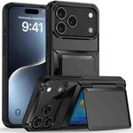 For iPhone 17 Pro Max Kalebol Flip Card Wallet Holder Shockproof Phone Case(Black)