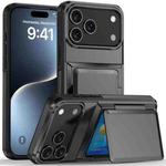 For iPhone 17 Pro Max Kalebol Flip Card Wallet Holder Shockproof Phone Case(Gray)