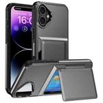 For iPhone 17 Kalebol Flip Card Wallet Holder Shockproof Phone Case(Gray)
