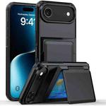 For iPhone 17 Air Kalebol Flip Card Wallet Holder Shockproof Phone Case(Black)