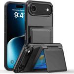 For iPhone 17 Air Kalebol Flip Card Wallet Holder Shockproof Phone Case(Gray)