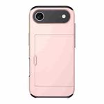 For iPhone 17 Air Kalebol 2 in 1 Shockproof Sliding Card Slot Phone Case(Rose Gold)