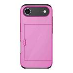 For iPhone 17 Air Kalebol 2 in 1 Shockproof Sliding Card Slot Phone Case(Pink)