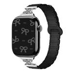 For Apple Watch 42mm / 41mm / 40mm / 38mm Bow Small Waist Magnetic Silicone Watch Band(Black)