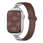 For Apple Watch 42mm / 41mm / 40mm / 38mm Bow Small Waist Magnetic Silicone Watch Band(Chocolate)