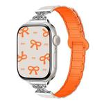 For Apple Watch 42mm / 41mm / 40mm / 38mm Bow Small Waist Magnetic Silicone Watch Band(Starlight Orange)