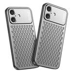 For iPhone 16 Kalebol Metal Cooling Breathable Hollow Phone Case(Silver)