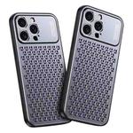 For iPhone 14 Pro Kalebol Metal Cooling Breathable Hollow Phone Case(Gray)