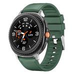For Samsung Galaxy Watch8 / Watch8 Classic Metal Head Leather Skin Silicone Watch Band(Green)