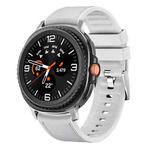 For Samsung Galaxy Watch8 / Watch8 Classic Metal Head Leather Skin Silicone Watch Band(Light Gray)
