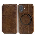 For iPhone 17 Kalebol Flip Card Slot MagSafe Leather Phone Case(Brown)