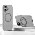 For iPhone 16 Kalebol Rotating Magnetic Holder MagSafe Phone Case(Gray)