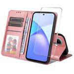For Tecno Pop 10 ENKAY Card Wallet Calf Texture Leather Phone Case with Screen Film(Pink)