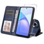 For Tecno Pop 10 ENKAY Card Wallet Calf Texture Leather Phone Case with Screen Film(Blue)