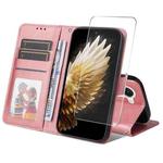 For Tecno Spark 40 Pro ENKAY Card Wallet Calf Texture Leather Phone Case with Screen Film(Pink)