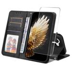 For Tecno Spark 40 Pro ENKAY Card Wallet Calf Texture Leather Phone Case with Screen Film(Black)
