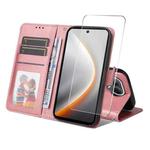 For Tecno Pova 7 Ultra 5G ENKAY Card Wallet Calf Texture Leather Phone Case with Screen Film(Pink)