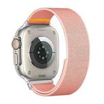 For Apple Watch 46mm / 49mm / 45mm / 44mm Adjustable Single Loop Elastic Nylon Watch Band(Pink)