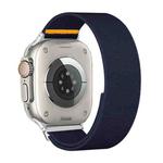 For Apple Watch 46mm / 49mm / 45mm / 44mm Adjustable Single Loop Elastic Nylon Watch Band(Dark Blue)