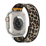 For Apple Watch 46mm / 49mm / 45mm / 44mm Adjustable Single Loop Elastic Nylon Watch Band(Leopard Print)