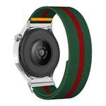 18mm Adjustable Single Loop Elastic Nylon Watch Band(Green Red)