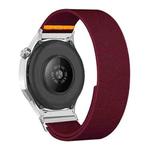 22mm Adjustable Single Loop Elastic Nylon Watch Band(Wine Red)