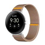 For Google Pixel Watch 3 45mm Adjustable Single Loop Elastic Nylon Watch Band(Milk Tea)