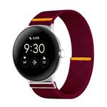For Google Pixel Watch 3 45mm Adjustable Single Loop Elastic Nylon Watch Band(Wine Red)