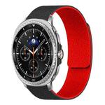 For Samsung Galaxy Watch8 / 8 Classic Lychee Texture Soft Magnetic Silicone Watch Band(Black Red)