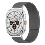 For Samsung Galaxy Watch Ultra 47mm / Ultra 2025 Lychee Texture Soft Magnetic Silicone Watch Band(Gray)