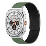 For Samsung Galaxy Watch Ultra 47mm / Ultra 2025 Lychee Texture Soft Magnetic Silicone Watch Band(Green Black)