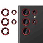For Samsung Galaxy S22 Ultra 5G Kalebol No Flicker Ultra-Thin Individual Camera Lens Tempered Glass Film(Fiery Red)