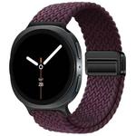 For Samsung Galaxy Watch8 / Watch8 Classic Loop Magnetic Buckle Braided Nylon Watch Band(Reddish Cherry)