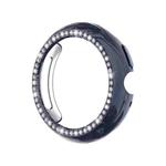 For Google Pixel Watch4 45mm Single Row Diamond Hollow PC Watch Protective Cover(Midnight Blue)