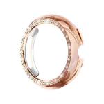 For Google Pixel Watch4 45mm Single Row Diamond Hollow PC Watch Protective Cover(Rose Gold)