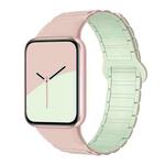 For Xiaomi Smart Band 9 Pro / Redmi Watch 5 Tri-Beads Magnetic Silicone Watch Band(Oxford Pink Light Mint)