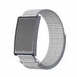 For Amazfit Helio Strap Metal Ring Two Sections Nylon Hook and Loop Fastener Watch Band(Dome Gray)