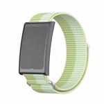For Amazfit Helio Strap Metal Ring Two Sections Nylon Hook and Loop Fastener Watch Band(Mint Green)