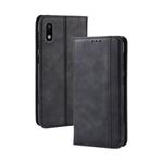 Magnetic Buckle Retro Crazy Horse Texture Horizontal Flip Leather Case for Galaxy A10e , with Holder & Card Slots & Photo Frame(Black)