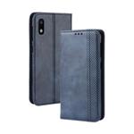 Magnetic Buckle Retro Crazy Horse Texture Horizontal Flip Leather Case for Galaxy A10e , with Holder & Card Slots & Photo Frame(Blue)