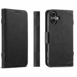 For iPhone 17 SUTENI J07 Multifunctional Horizontal Flip Magsafe Leather Phone Case(Black)