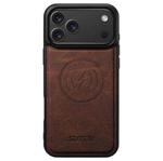For iPhone 17 Pro Max Suteni G5 Litchi Leather Magnetic MagSafe Phone Case(Brown)