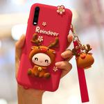 Cartoon All-inclusive Anti-drop Silicone Cover for Huawei P30 Pro(Red)