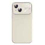 For iPhone 14 Kalebol Large Windows Frosted Liquid Silicone Phone Case(Antique White)