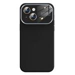 For iPhone 14 Kalebol Large Windows Frosted Liquid Silicone Phone Case(Black)