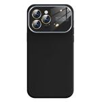 For iPhone 14 Pro Kalebol Large Windows Frosted Liquid Silicone Phone Case(Black)